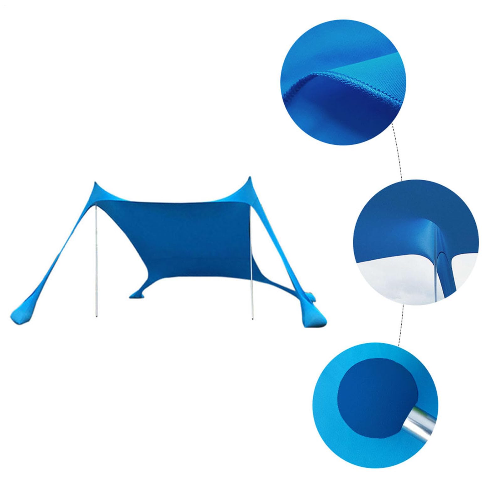 T-enda da Mare Spiaggia Portatile Protezione UV UPF 50+ Impermeabile, Parasole da Spiaggia con di Sabbia, Pali in Alluminio e Borsa da Trasporto, T-enda da Sole per Campeggio P-esca Picnic