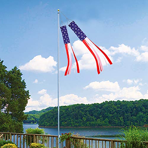 Fivebop 4Pack USA Flag Windsock, Stars & Stripes United States Patriotic Support USA Windsock Aamerican Flag Windsock Streamer Garden Flag Decorations for 4th of July 33Inch (Windsock 4 Pack) - Thumbnail 2