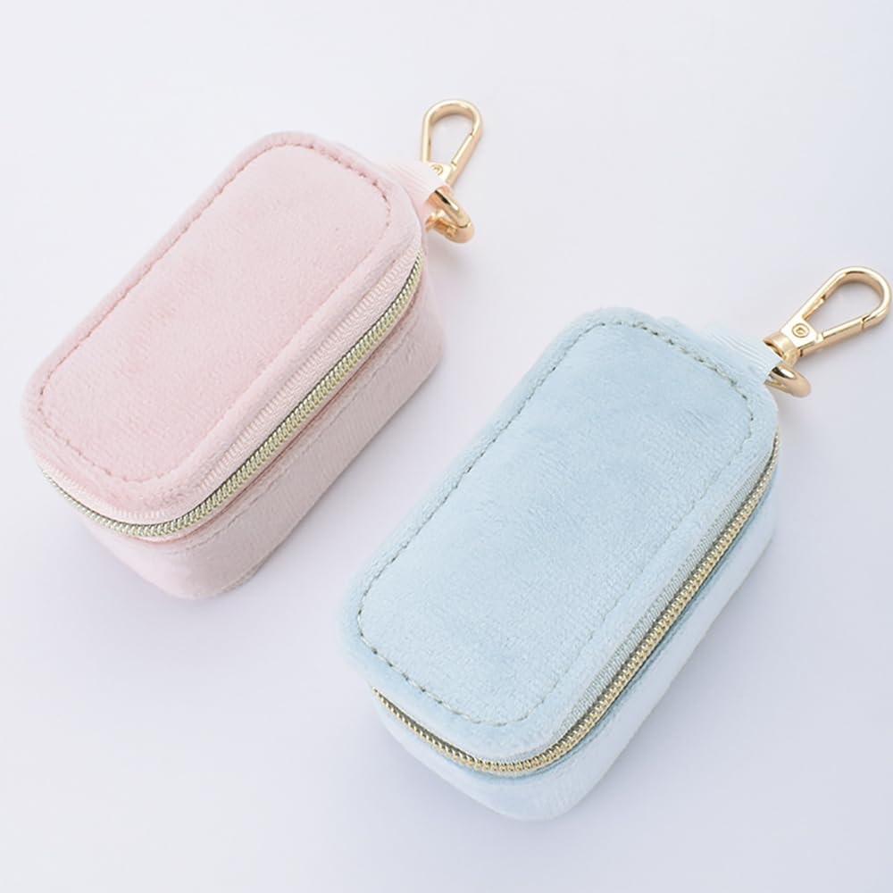 Jewelry Organizer Velvet Zipper Portable Storage Box Case With Dividers...