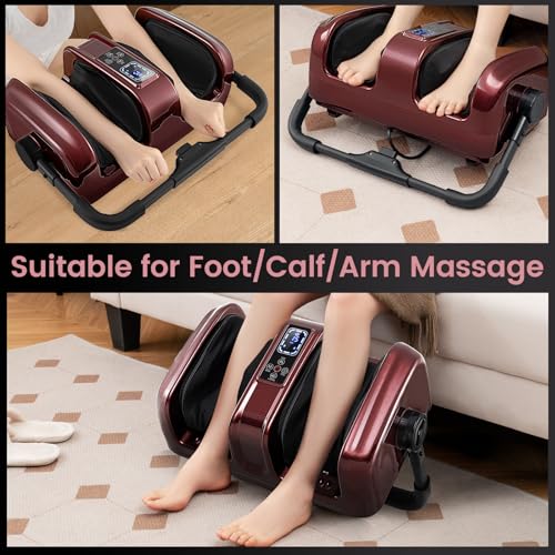 Image of Giantex Foot Massager with Heat and Remote Control, Calf Massager with 3 Massage Settings, Timer, Washable Cover, Adjustable Stand, Foot Massage Machine for Calf Arms Relax, Gift for Women Men (Red)