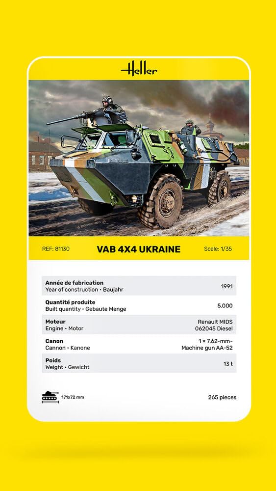 Heller - 81130 - Construction Et Maquettes - Vab 4X4 Transport De Troupes - Echelle 1/35ème