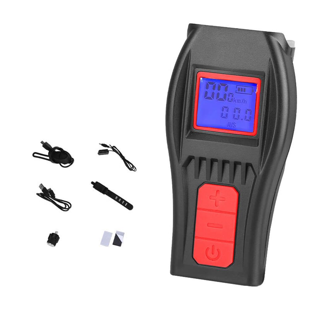 Surakey Bike Odometer Cycling Lamp with Bicycle Speedometer, Horn Bicycle Digital Lighting Mode Charging Bike Front Light, Waterproof Bicycle Headlight Taillight for All Mountain & Road Bike (Red)