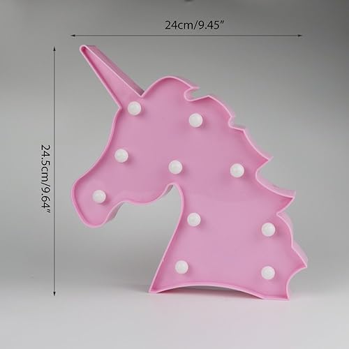 Miniatura 3 de Lámpara de noche de luz LED con forma de unicornio, decoración para pared, recibidor o recámara (funciona con batería)