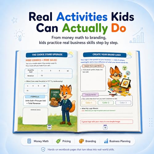 Image of Young Hustlers - Kids Financial Literacy & Entrepreneurship Workbook | Ages 6-14 | Money Management, Business Skills | 4 Activity Books Bundle (Young Hustlers Series)