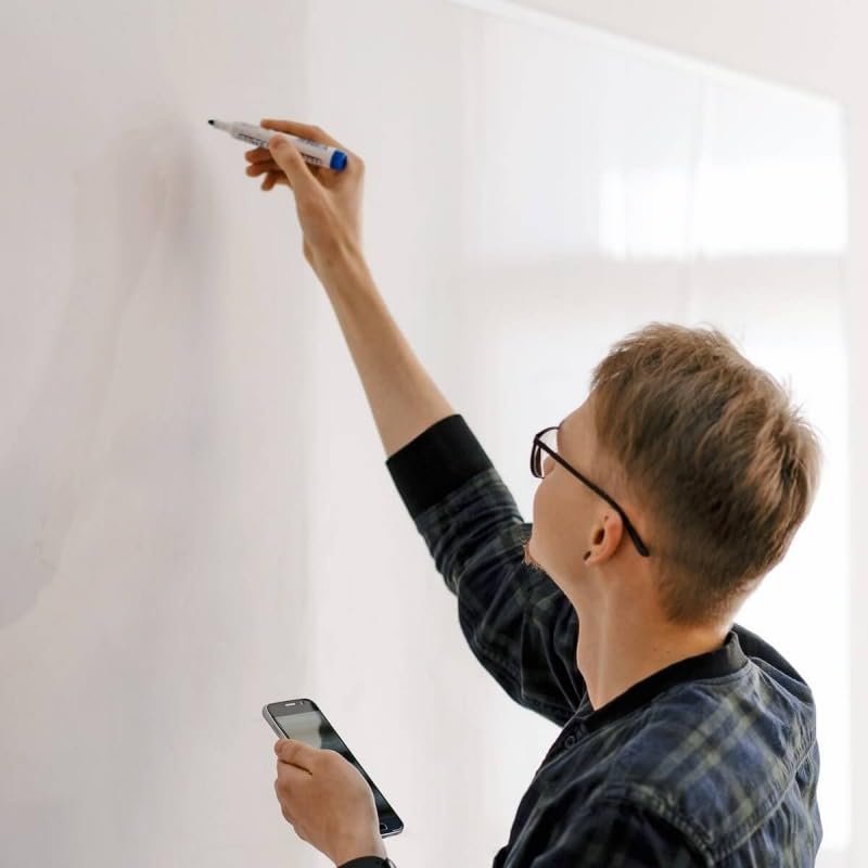 DIMEXACT - Tableau blanc adhésif pour feutres Velleda - Finition brillante - 152 cm x 2.5 m - en Rouleau
