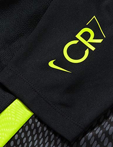 Nike Cr7 B Nk Dry Top SS Camiseta de Manga Corta, Niños, Black/Lemon Venom/(Lemon Venom), M