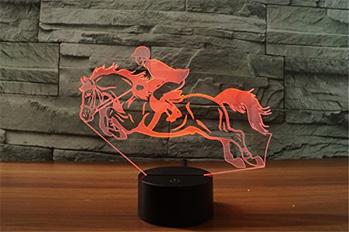 Lámpara de Mesa de Noche 3D Ilusión con Control Remoto USB LED miniatura 5