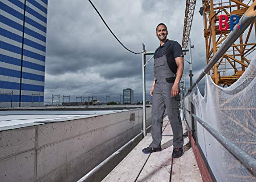 BP Workwear 1790-555-21 Latzhose - Stretch-Hosenträger mit Kunststoff-Clip-Verschlüssen - verstellbarer Bund - 65% Polyester, 35% Baumwolle - Normale Passform - Größe: 48n - Farbe: weiß/dunkelgrau – Bild 3