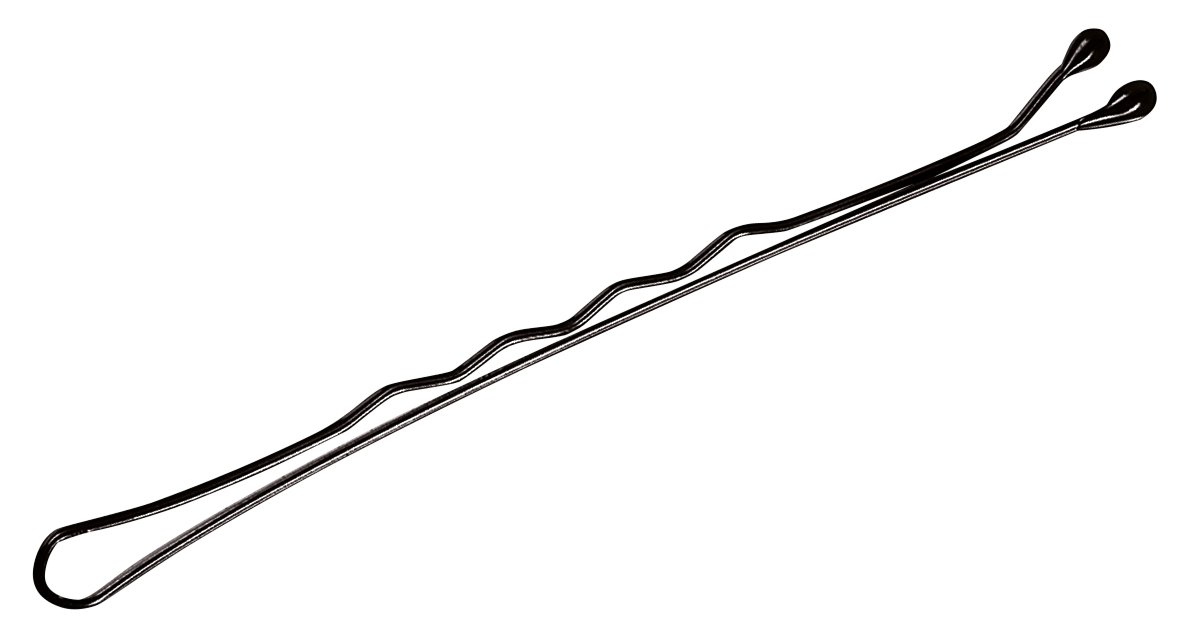 Comair Haarklemmen Pretty Fashion – 24 Stück, Gewellt, 59 Mm, Schwarz, Haarschonend Mit Tropfenförmigen Enden