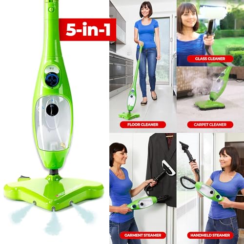 Image of H2O X5 Dual Blast Steam Mop & Handheld Steam Cleaner | 5-in-1 Floor Steamer | Forward-Blast Mop Head for Edges & Tough Messes | Hardwood, Tile & Laminate Cleaner