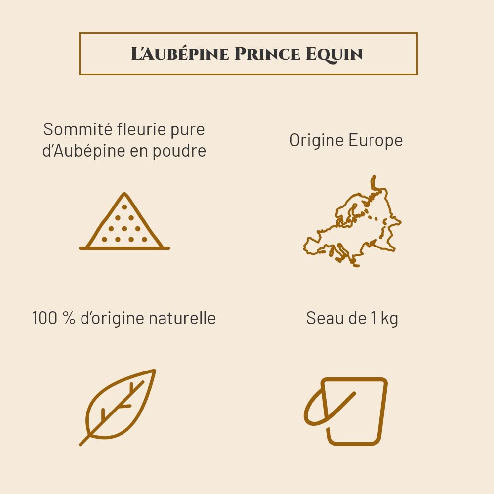 AUBÉPINE - Complément nutritionnel Cheval - Seau 1 kg - Soutient la Circulation - Confort Cardiaque - Relaxation Cheval - Marque Française