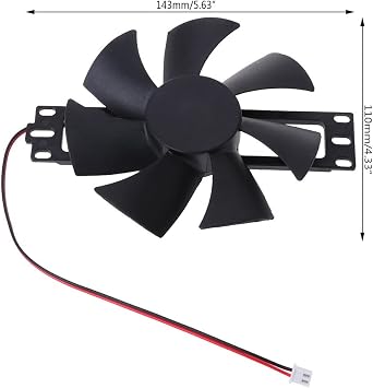 DV 18V Plastic Brushless Fan Cooling Fan for Induction Cooker Repair Accessories Bakelite, 14.3x11cm/5.63X4.33''(Approx), Black