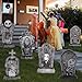 Yuleglowix 17 Inch Halloween Yard Signs Tombstones for Graves Decor Set with Stakes. Nightmare Before Christmas Inspired, Halloween Gravestones Outdoor Decorations Scary Decoration Displays for Party