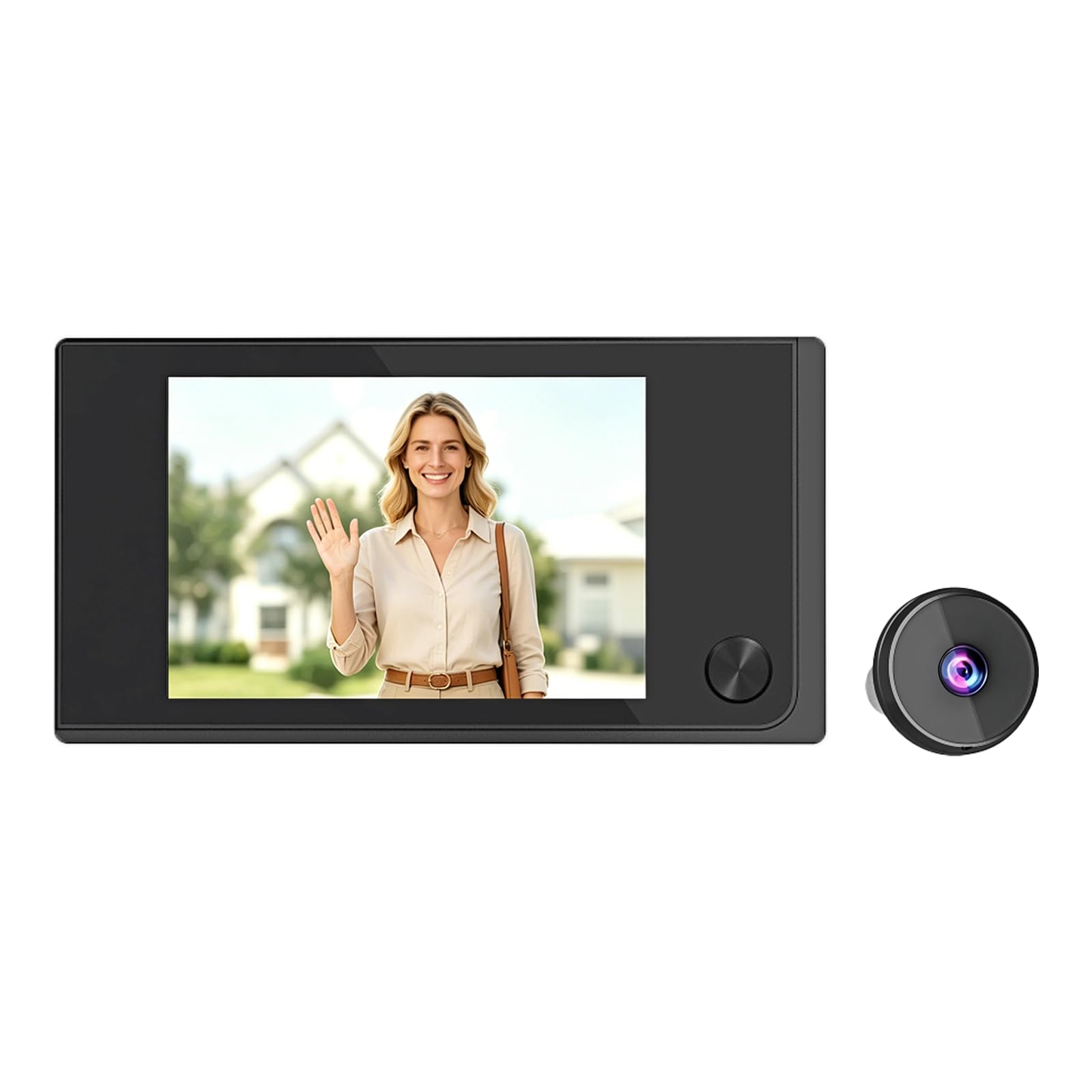 Mirilla electrónica con cámara, pantalla de 3,5 pulgadas, lente gran angular de 120°, cámara de mirilla de 2 MP con monitor inalámbrico, para apartamento, casa, casa de alquiler, puerta de entrada
