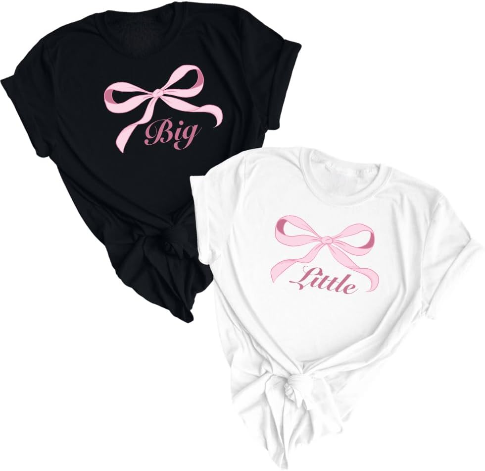 Big Little Sorority Shirts, Pink Coquette Bow Little Big Shirts, Sorority Reveal Party Gift (BCD234) - Image 6