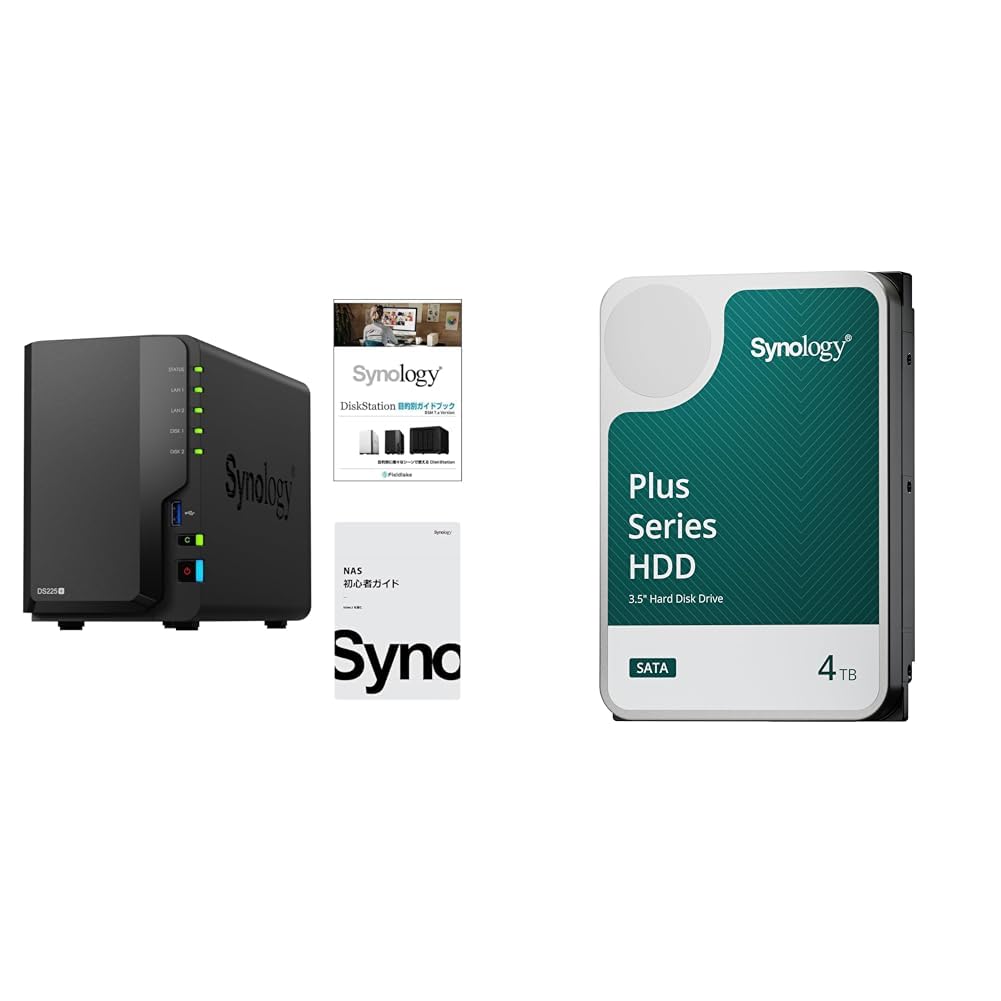 Amazon.co.jp: 【セット買い】Synology NASキット 2ベイ DS225+ /G