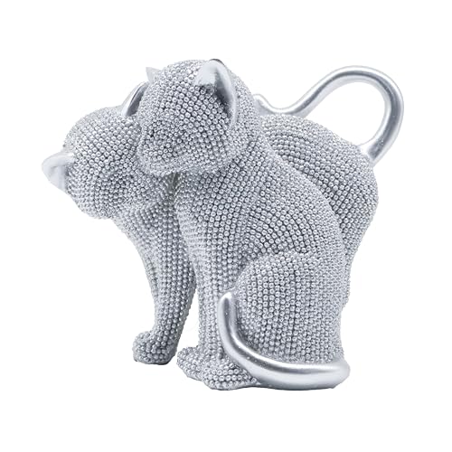 Estatua de gato moderna de resina con textura brillante