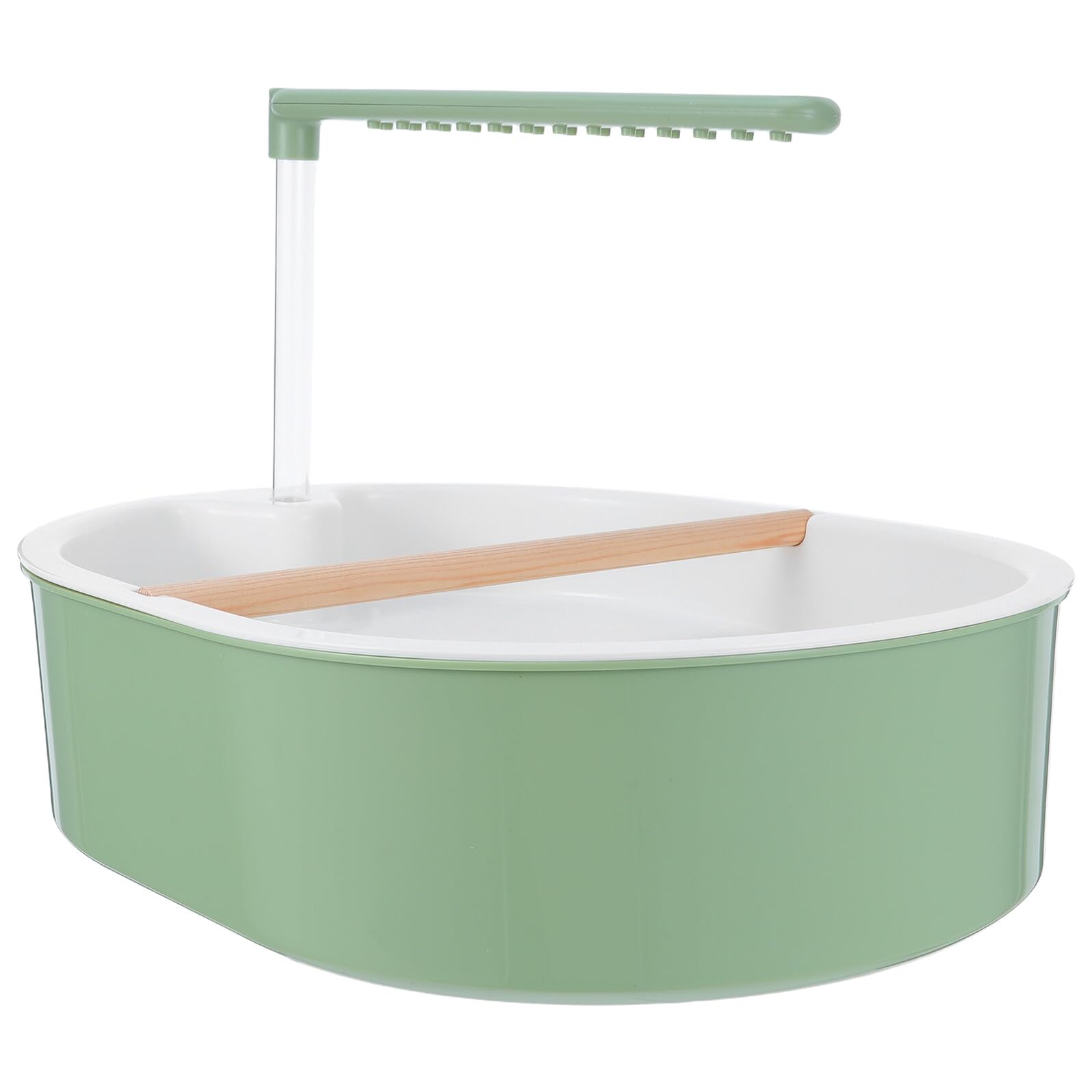 Vasca da Bagno per Uccelli con Doccia Automatica, Pompa ad Alta Efficienza, Base Antiscivolo e Supporto per Trespolo, per Parrocchetti, Calopsitte e Uccelli Domestici da Interno