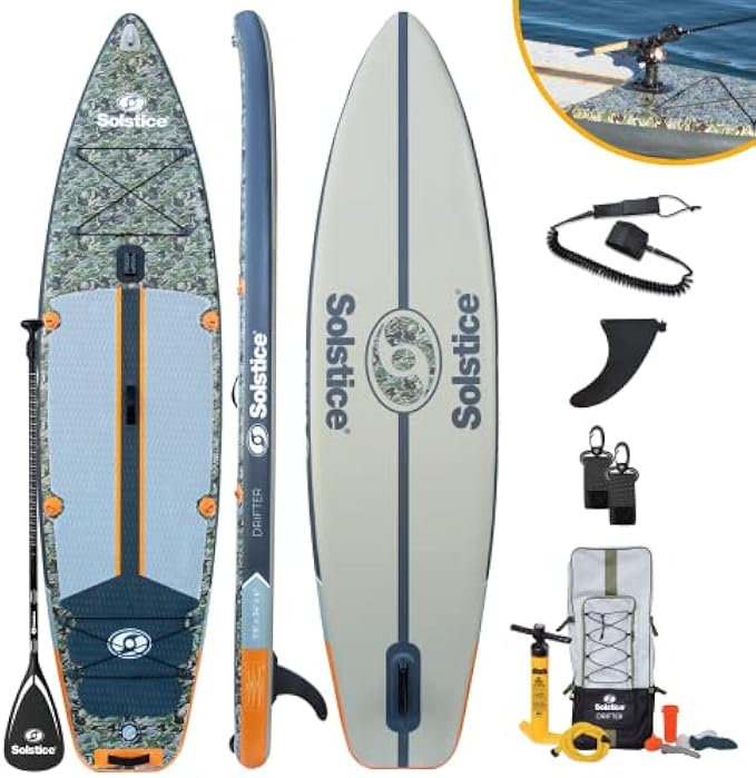 Solstice Inflatable Stand-Up Paddle Board For All Skill Levels (Heavy Duty Double-Layer) | Recreation Performance and Yoga Platform | With Non-Slip Deck and SUP Accessories