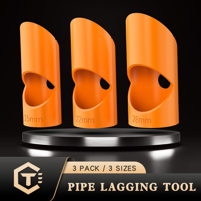 Pipe Lagging Insulation Foam Cutter Tool, 15mm & 22mm & 28mm Set, for 45-Degree Angles and Copper Pipe Insulation (Non-3D Printing) - Image 2
