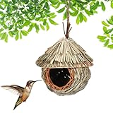 Kolibri-Nesthaus – Natürlicher Schilf Vogelhut | Gartendekoration, Geschenk Für Vogel-Liebhaber, Schutz Vor Kälte, Außenbereich, Haus, Hof, Praktischer Unterschlupf Für Vögel