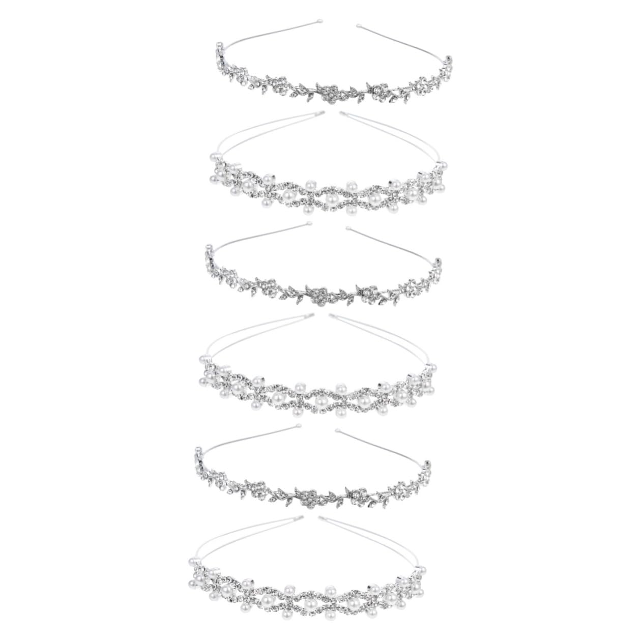 MAGICLULU 6 Piezas Diadema De De De Imitación Tocado De Mujer Adornos Nupciales Para El Cabello Diademas Para Niños Venda Novia Accesorios Para El Cabello Delicado Metal