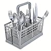 TECHZOCO Cesta universal cubiertos para lavavajillas, Cesta cubiertos lavaplatos, Cesto lavavajilla universal, 24 x 13 cm, Asa desmontable, Compatible con Bosch Siemens Neff, AEG Gorenje Privileg