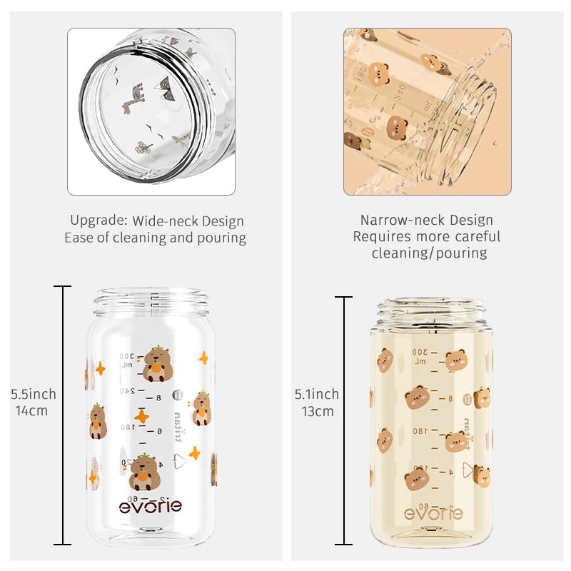 Evorie Tritan Spill Proof Toddler Straw Sippy Cup, 10 oz for Baby and Toddlers 1-3 Years Old, No Spill Straw Water Bottle with Removable Handles, Ideal for School, BPA-Free, Giraffe (New) - Image 6