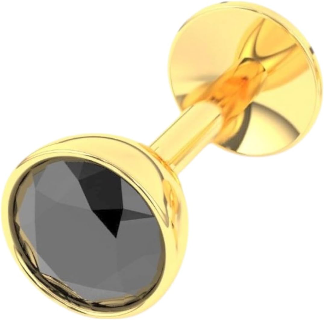 Premokshi 14Kt Yellow Gold Nose Pin for Women and Girls | Lightweight Stud Style | Purity Certified