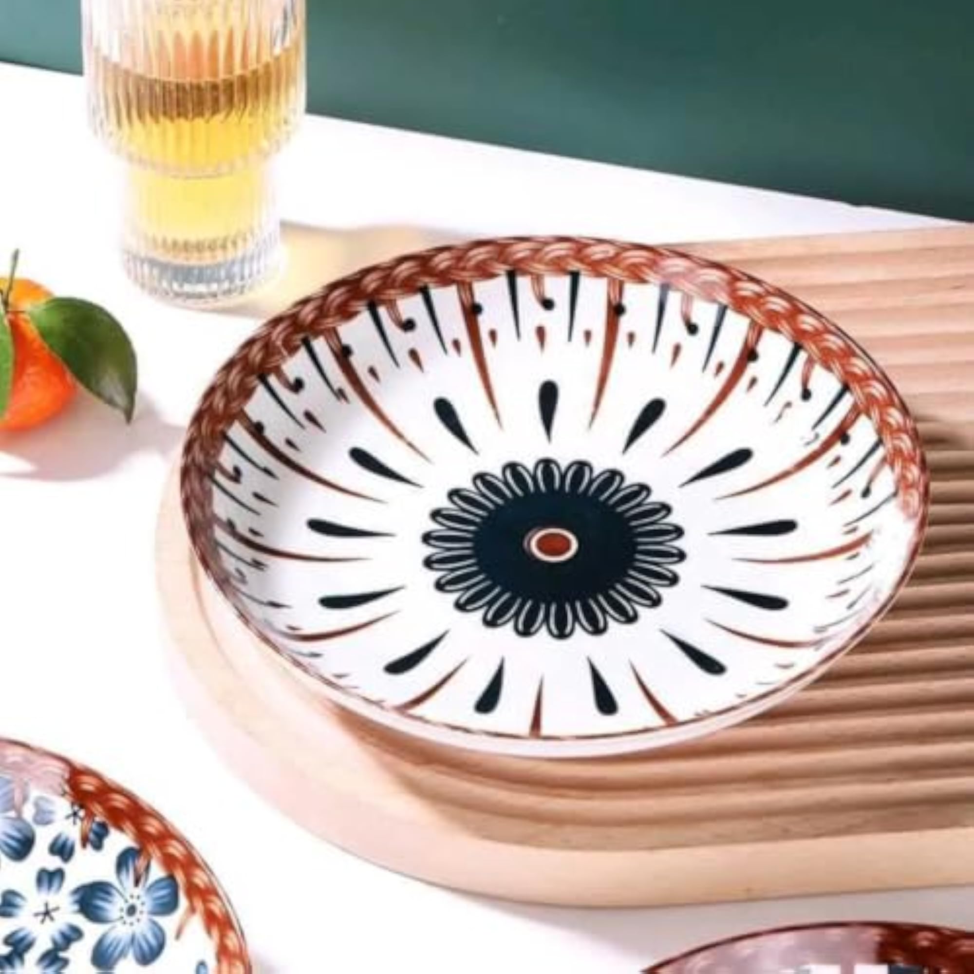 Modern Floral Design Serving Plate, Elegant Tableware