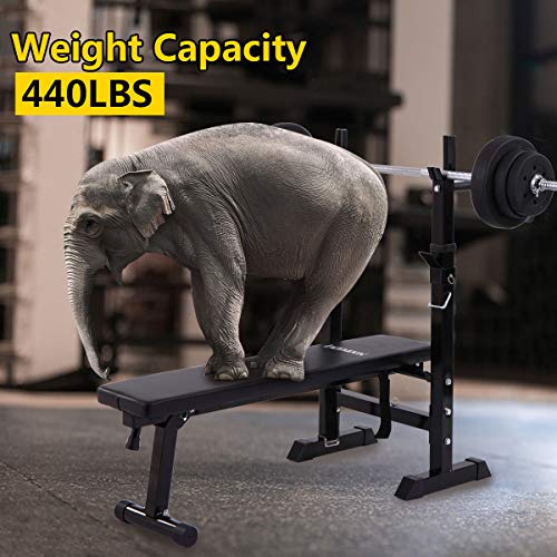JAXPETY Adjustable Folding Weight Lifting Flat Incline Bench Fitness Workout Bench for Full Body Exercise New