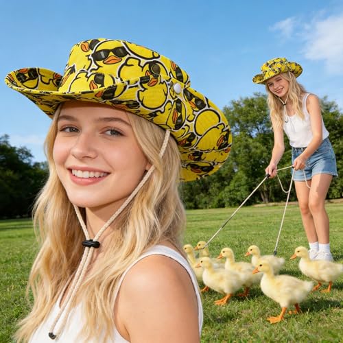 Image of Funny Duck Bucket Hat Fisherman Hat Beach Travel Sun Hat Outdoor Cap for Unisex Men Women