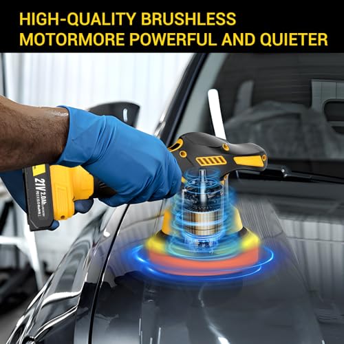Conentool 21V Cordless Car Buffer Polisher with 2 * 2.0Ah Batteries- 6 Inch Portable Polishing Waxer Machine Kit (2) - Image 4