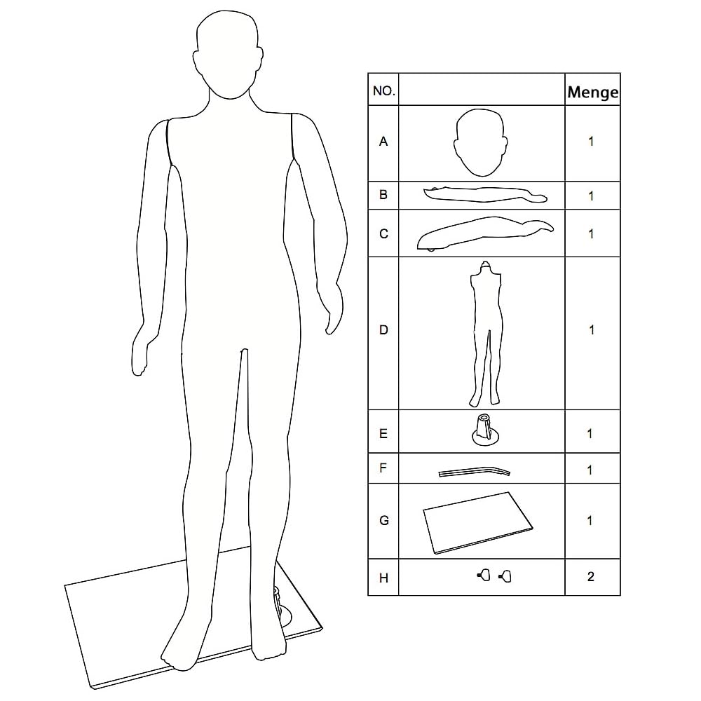 Mucola Schaufensterpuppe Kind 110 cm Mannequin Dekopuppe PE-Plastik Hell | Kinderpuppe Modepuppe Schneiderpuppe beweglich Verschiedene Posen | Schaufenster Display Deko Puppe Kinderbekleidung Laden