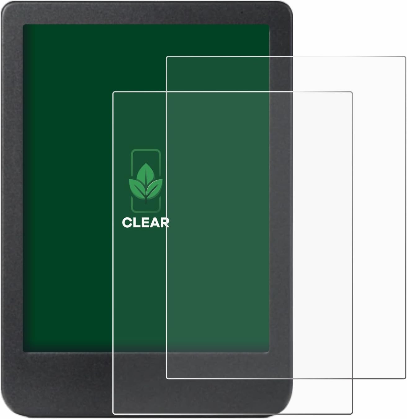 2 Pack Screen Protector compatible with Kobo Clara BW [sustainable screen protection, clear, anti-scratch]