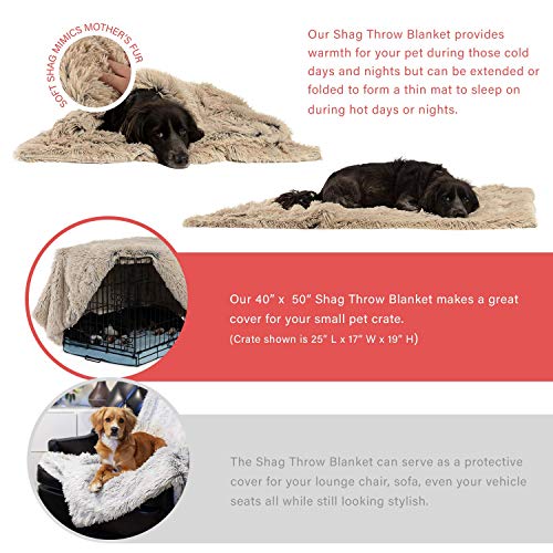 Best Friends by Sheri Calming Shag Fur Pet Throw Blanket, Frost, 40"x50" - Image 5