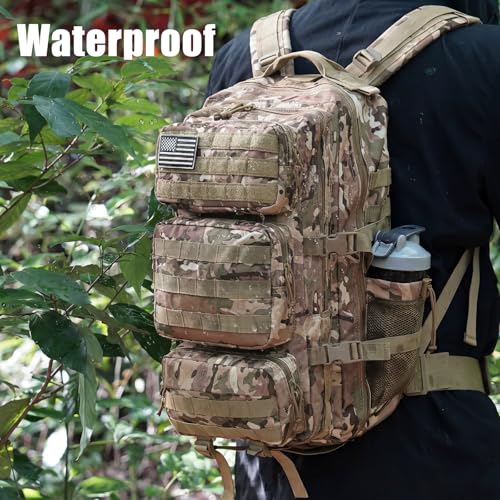 Image of Military Tactical Backpack 25L Day Backpack for Men Molle Army 3 Days Assault Pack Bug Out Bag Water Resistant and Heavy Duty Hiking Treeking Rucksack - Camouflage