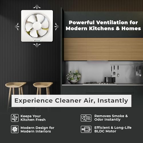 Image of RAYDEAN BLDC Exhaust Fan 250mm (10 inches) for Bathroom, Kitchen | 20W BLDC Motor | Air Delivery 900 CMH | 1450 RPM | Easy to Clean | Quiet Operation | Cut-out Size 290mm | White | 2 Years Warranty