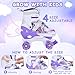 TOMSHOO Roller Skates for Girls Kids Child Beginners, 4 Size Adjustable Light up Wheels Fun Illuminating Purple Pink Skates for Boys Toddlers Patines para niñas (Purple, Small - Little Kid (10C-13C))