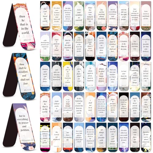 Bible Verse Magnetic Bookmarks, 50 Pcs Inspirational Scripture Christian Book