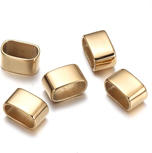 Miniatura 2 de 10 piezas de cuentas espaciadoras de chapado en negro, pulido de espejo, acero inoxidable, agujero grande, deslizador de cuentas para pulseras,