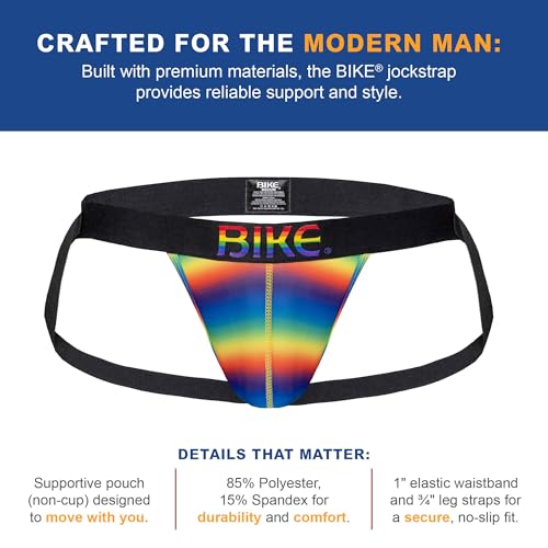 Athletic Pride Jockstrap | Soft Moisture-Wicking Pouch for Breathable Comfort | Durable Rainbow Elastic Waistband4