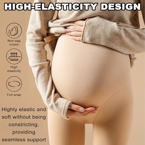 Collants de maternité transparents doublés polaire pour hiver