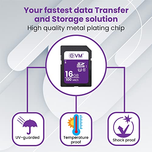 Image of EVM SDHC C10 /U1 Card 16GB 100MB /s for DSLR Cameras Full HD Recording