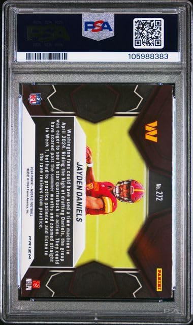 Graded 2024 Panini Mosaic Jayden Daniels #272 Reactive Yellow Rookie RC Football Card PSA 9 Mint
