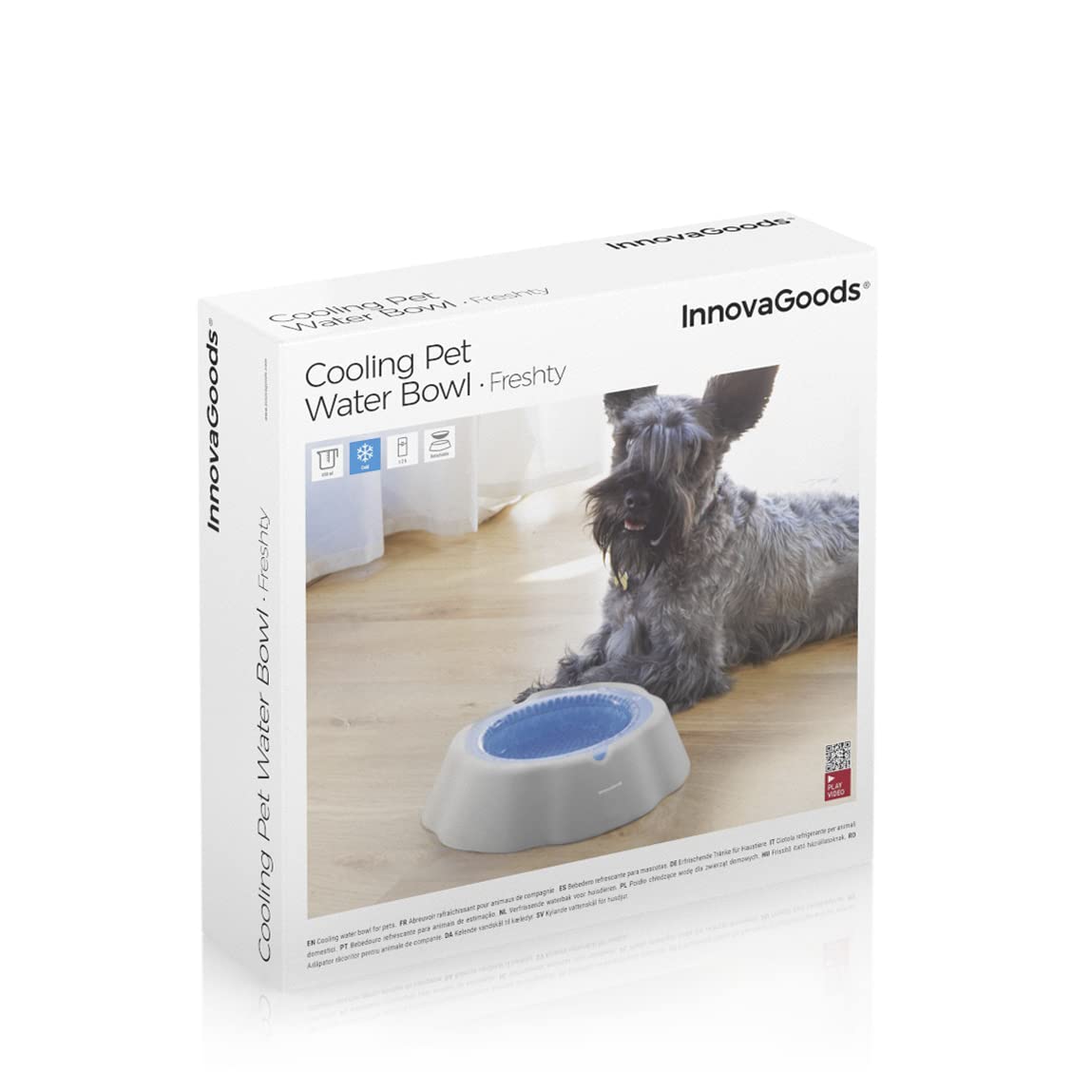 Bebedero Refrescante para Mascotas Freshty InnovaGoods, Gris Azul