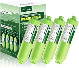 RVGUARD Inline RV Water Filter, NSF Certified, Reduces Odors, Bad Taste, Rust, Chlorine, Ideal for RV and Marine use, 4 Pack