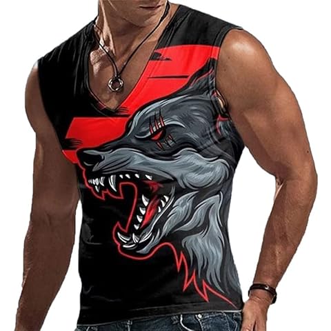 Men's 3D Wolf Graphic Tank Top Cover