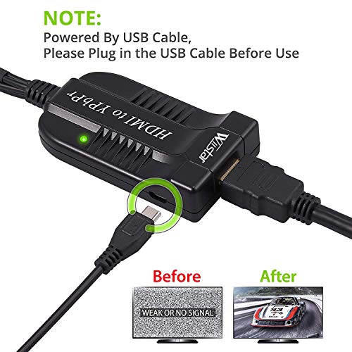 Wiistar Hdmi To Male Component Video Ypbpr Converter Adapter 1080P With R/L Audio Black For Ps3, Ps4, Blu-Ray Player, Dvd, Xbox, Notebook #TOP4