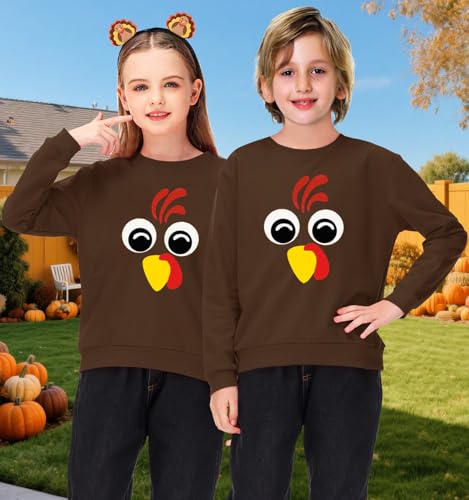 Image of Remimi Kids Halloween Sweatshirt Long Sleeve Thanksgiving Tops 3-14 Years